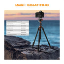 K&F Concept 83" Aluminum Video Tripod with Fluid Head