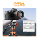 K&F Concept 83" Aluminum Video Tripod with Fluid Head
