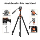 K&F Concept 83" Aluminum Video Tripod with Fluid Head