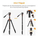 K&F Concept 83" Aluminum Video Tripod with Fluid Head
