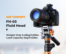 K&F Concept FH-03 Video Fluid Tripod Ball Head with Handle