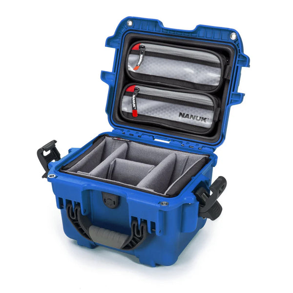 Nanuk 908 Case with Lid Organiser and Padded Divider (Blue)