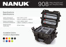 Nanuk 908 Case with Lid Organiser and Padded Divider (Graphite)
