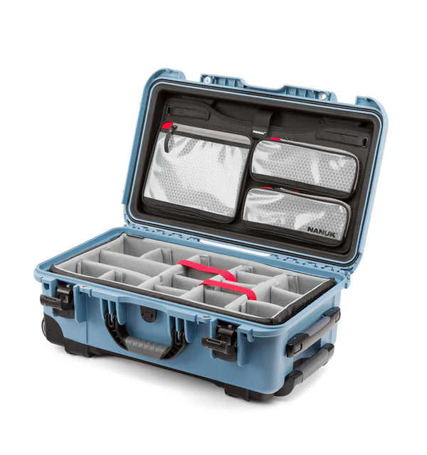 Nanuk 935 Case with Lid Organiser and Padded Divider (Cyan-Blue)(Limited Edition)