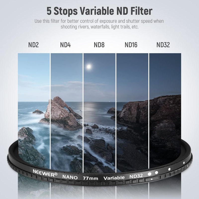 Neewer 77mm MRC HD VND Filter ND2-ND32