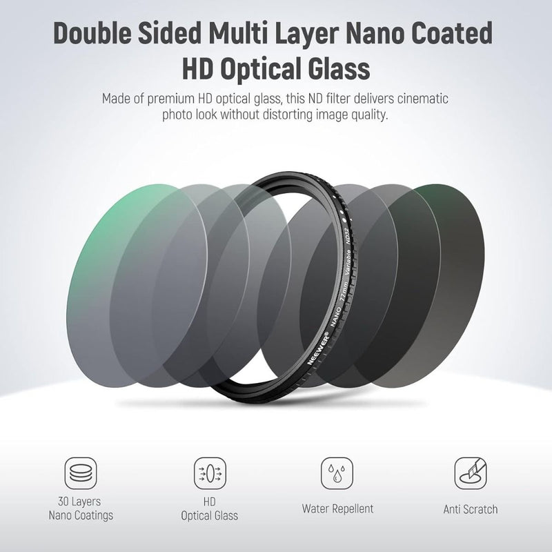Neewer 77mm MRC HD VND Filter ND2-ND32