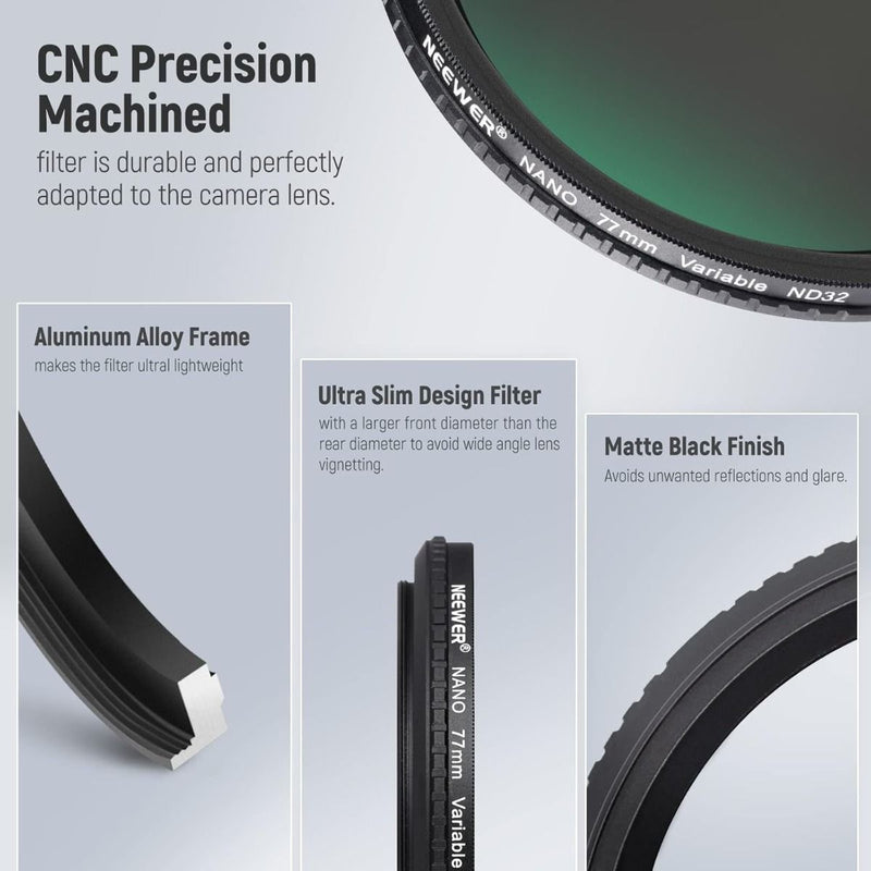 Neewer 77mm MRC HD VND Filter ND2-ND32