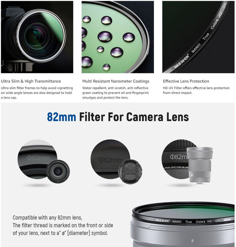 Neewer 82mm MRC HD True Colour CPL Filter