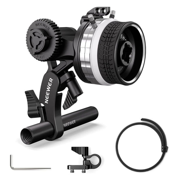 Neewer Mini Follow Focus with A/B Stops & 15mm Rod Clamp