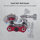 PhotoGear Double Ball Head Magic Arm with Retractable Pins and Gopro Stand