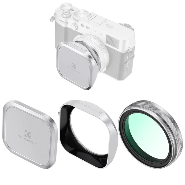 K&F Concept MCUV Filter Kit with Lens Hood and Lens Cap for Fuji X100