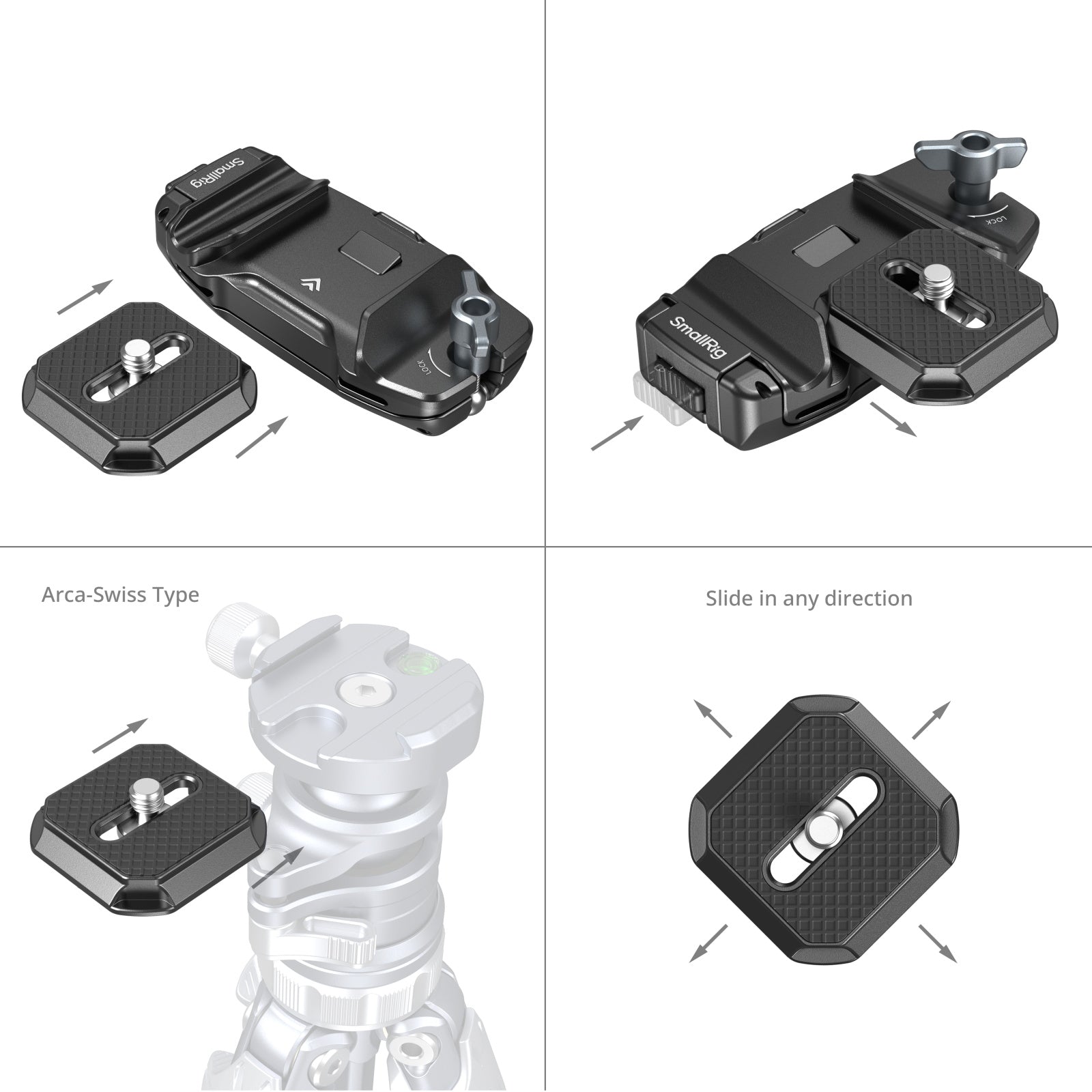 SmallRig Camera Clip with Quick Release Mount Plate Kit 5053