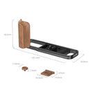 SmallRig L-Shaped Mount Plate with Wooden Handle for FUJIFILM X-E5 (Rosewood, Black) 5985
