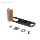 SmallRig L-Shaped Mount Plate with Wooden Handle for FUJIFILM X-E5 (Rosewood, Black) 5985