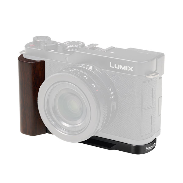 SmallRig L-Shaped Mount Plate with Wooden Handle for Panasonic LUMIX L10 (Black) 5942