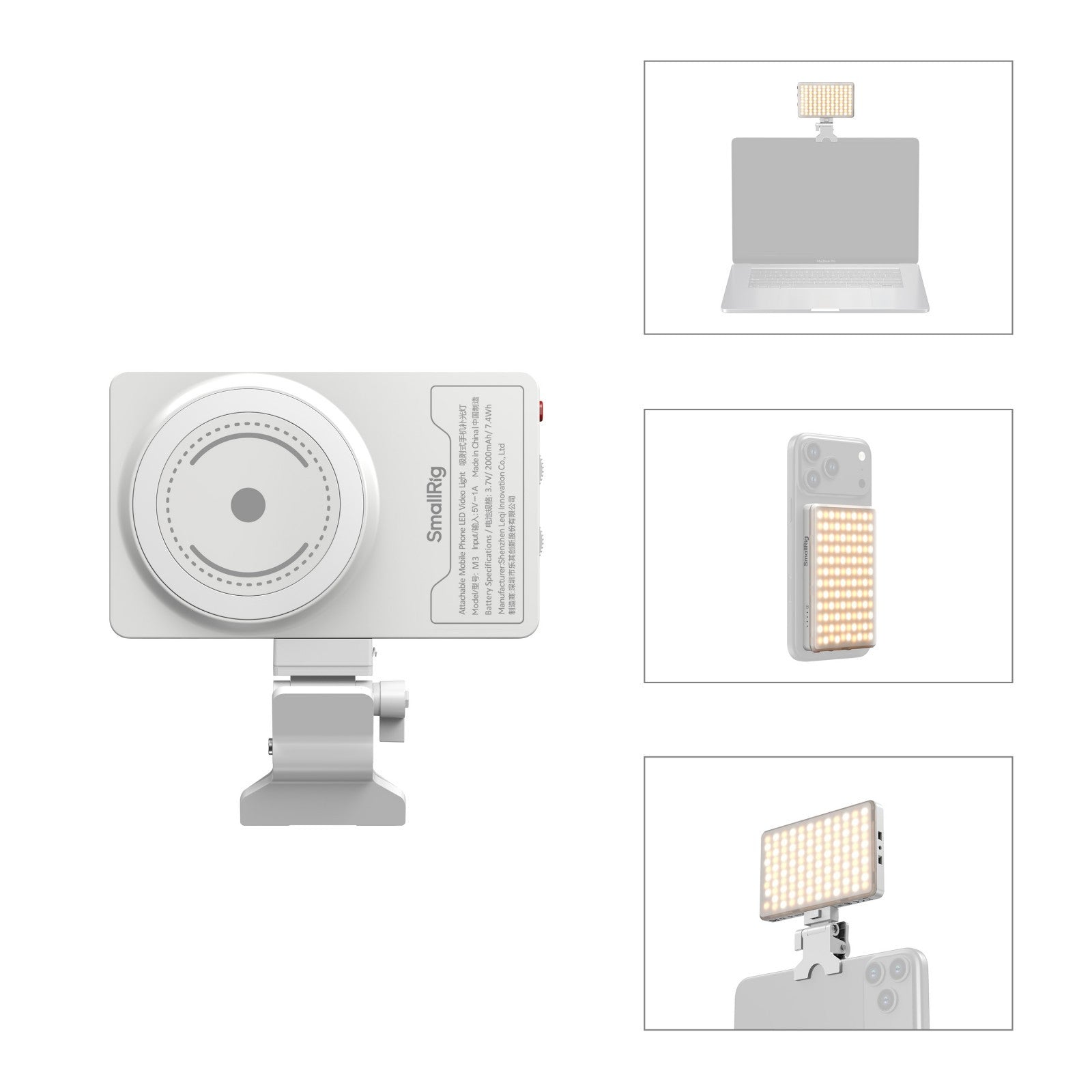 Small Attachable Leds SmallRig M3 Attachable Mobile Phone LED Video Light (White) 5640