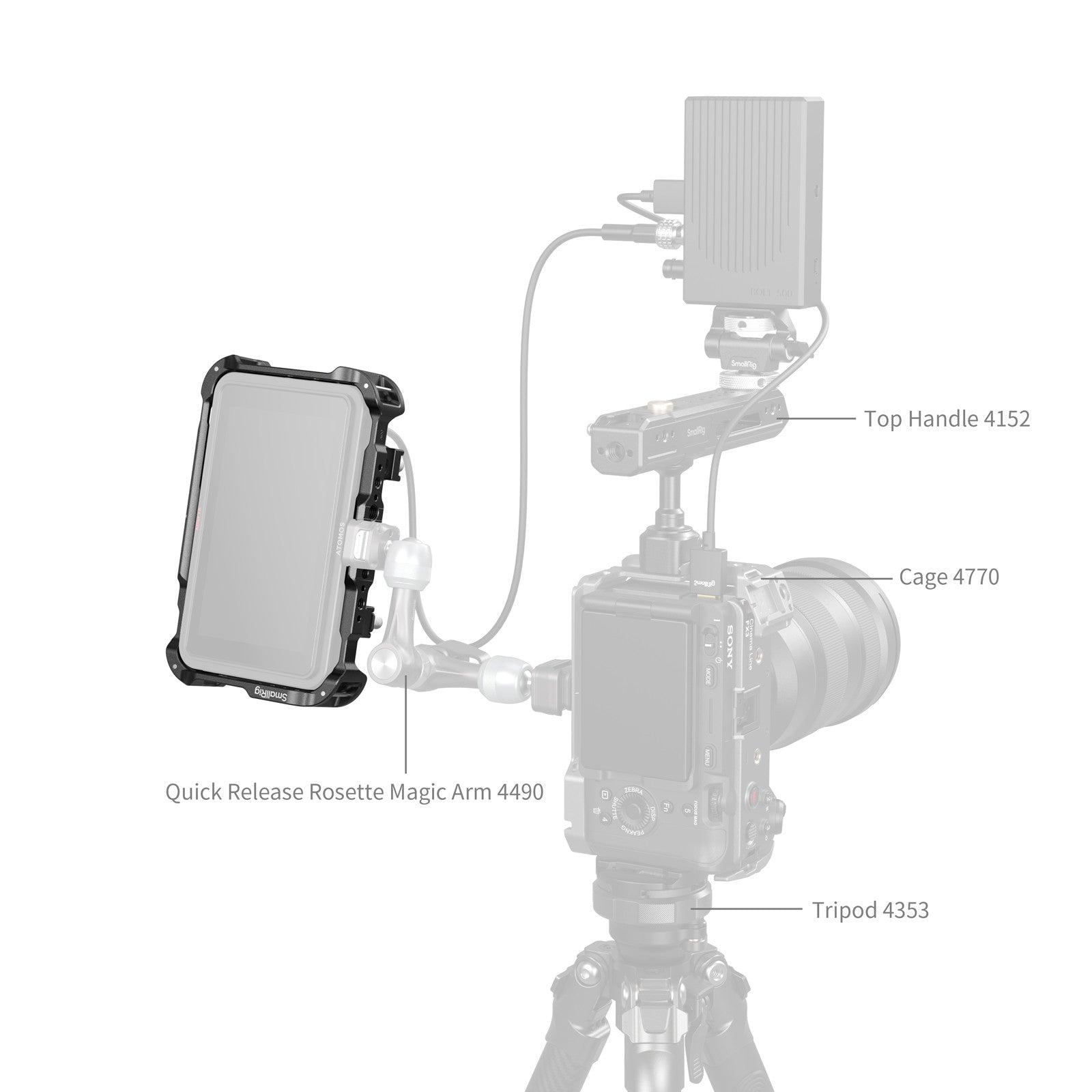 SmallRig Monitor Cage For Atomos Ninja V And V Plus, Built-in NATO Rail And Cable Clamp Monitor Cage Cma2209 I.414004692 - Foto 10