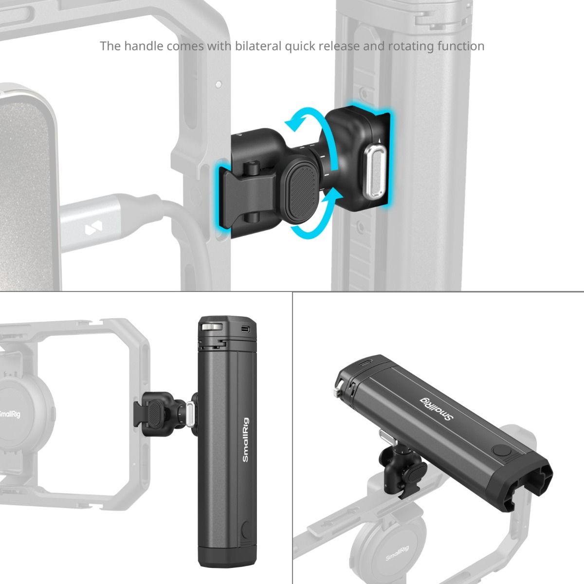 SmallRig Rotatable Bilateral Quick Release Side Handle with Wireless C