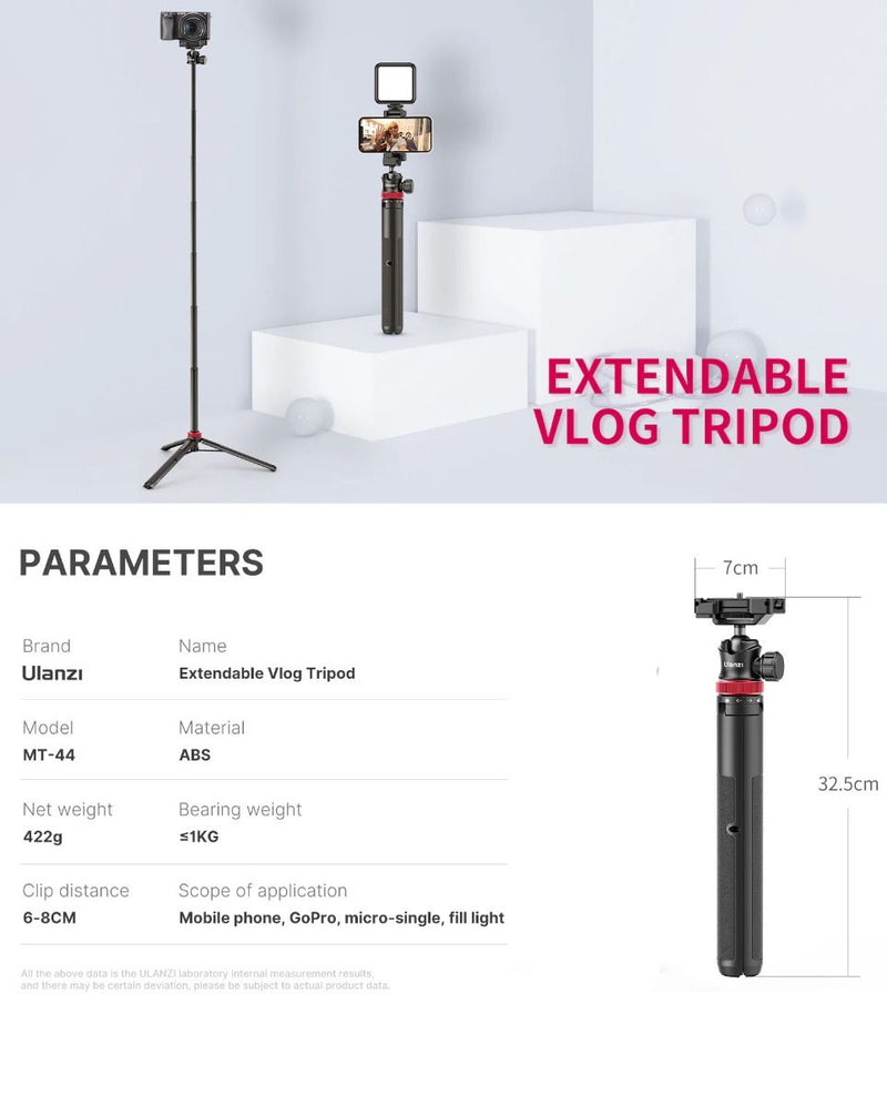 Ulanzi MT-44 Extendable Vlog Tripod 2502B