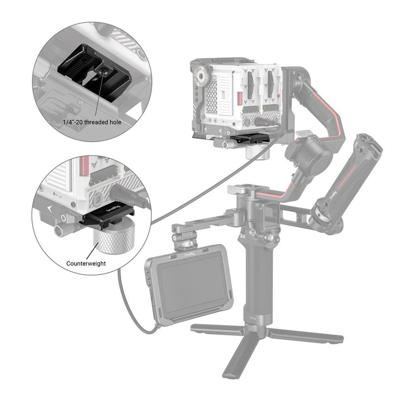 SmallRig Manfrotto Quick Release Plate for DJI RS 2/RSC 2/Ronin-S Gimbal 3158B