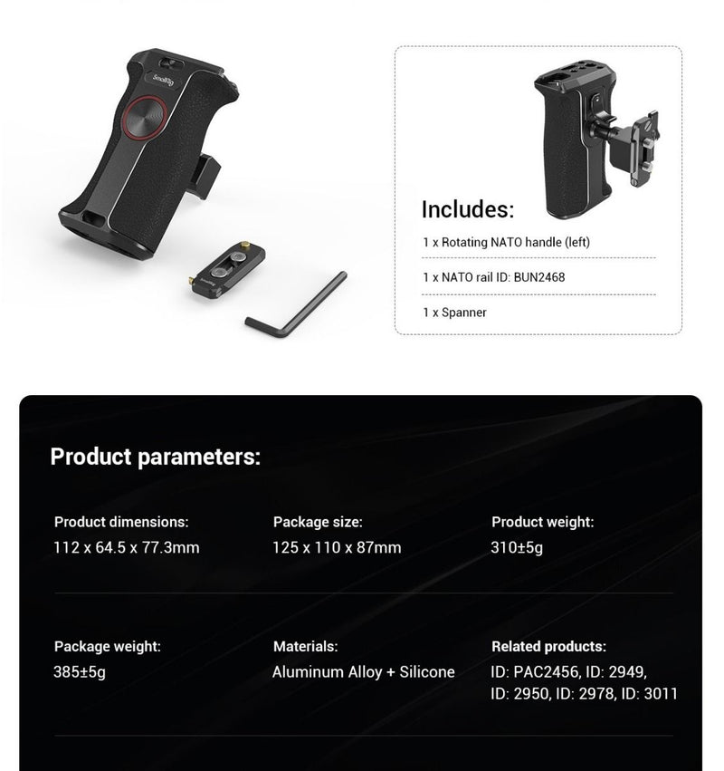 SmallRig Rotating NATO Handle (Left Side) 3260
