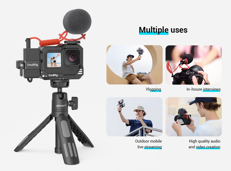simorr Wave S1 Lite Compact On-Camera Microphone 3452