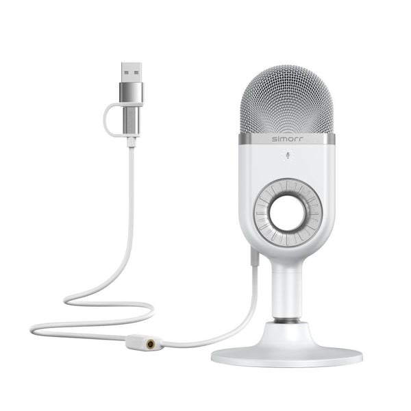 simorr Wave U1 USB Condenser Microphone (White) 3492