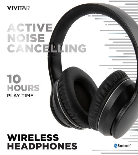 Vivitar Bluetooth ANC Wireless Headphones (Black)