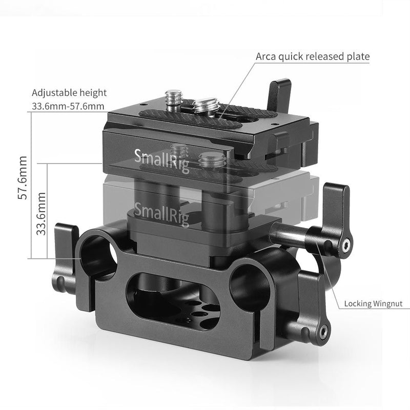 SmallRig Universal 15mm Rail Support System Baseplate 2272B