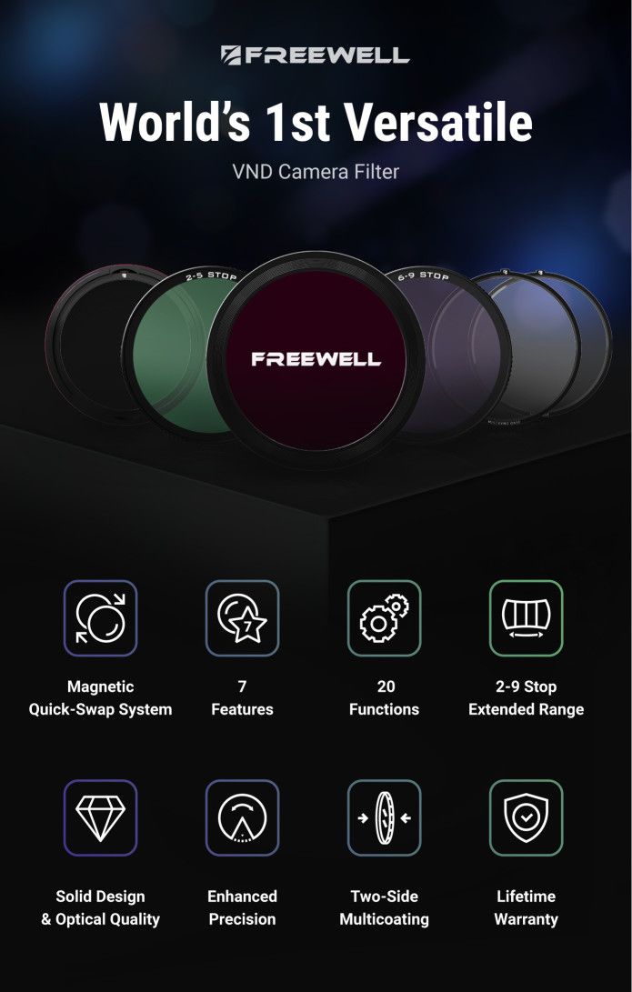 Freewell 77mm Versatile Magnetic VND Filter System (7 Features)
