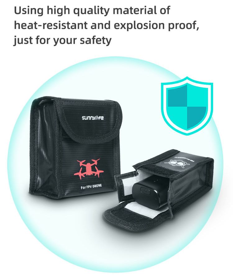Sunnylife Li-Po Battery Safe Storage Bag for DJI FPV Goggles V2 (for 1 battery)