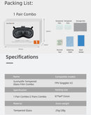 Sunnylife HD Tempered Glass Protective Lens Film for DJI FPV Goggles V2 (1 pair)