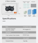 Sunnylife HD Tempered Glass Protective Lens Film for DJI FPV Goggles V2 (2 pairs)