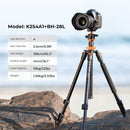 K&F Concept Aluminum Tripod Detachable Monopod with Quick Release Plate and BH-28 Ball Head