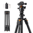 K&F Concept 63.8' Aluminum Alloy Lightweight Tripod with BH-28L Ball Head