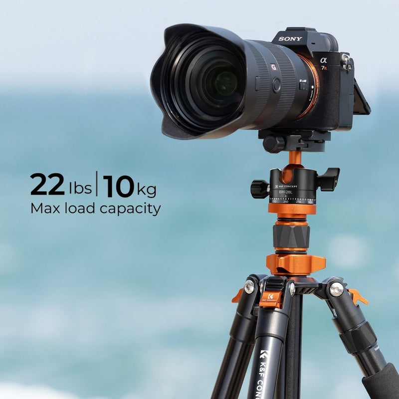 K&F Concept K255A4 Magnesium Aluminum Alloy Tripod with BH-28L Ball Head