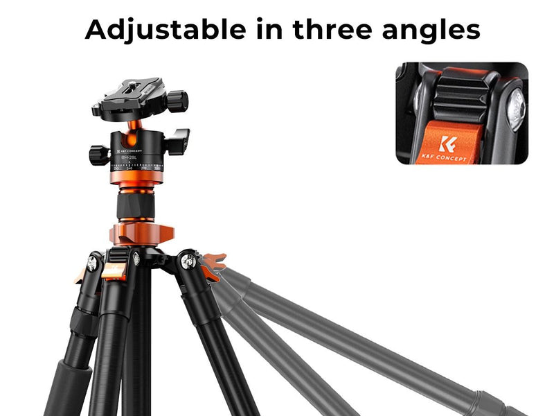 K&F Concept K255A4 Magnesium Aluminum Alloy Tripod with BH-28L Ball Head