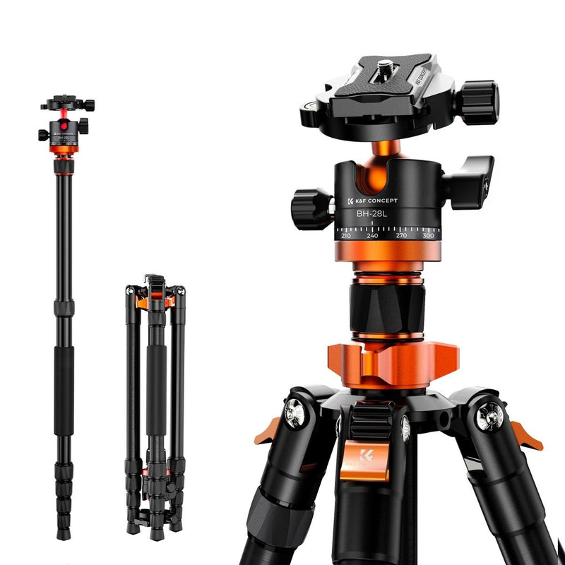 K&F Concept K255A4 Magnesium Aluminum Alloy Tripod with BH-28L Ball Head