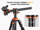K&F Concept T254A8 Aluminum Center Column Tripod with BH-28L Ball Head