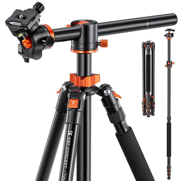 K&F Concept T254A8 Aluminum Center Column Tripod with BH-28L Ball Head