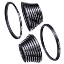 K&F Concept 18-in-1 Filter Adapter Set (9x Step Up Ring + 9x Step Down Ring)