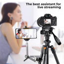 K&F Concept 64" Lightweight Travel Tripod with 3-Way Swivel Pan Tilt Head