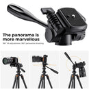 K&F Concept 64" Lightweight Travel Tripod with 3-Way Swivel Pan Tilt Head