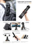 K&F Concept 64" Lightweight Travel Tripod with 3-Way Swivel Pan Tilt Head