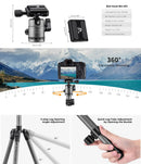 K&F Concept 66" Aluminum Tripod  with BH-25C CNC Ball Head