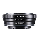 K&F Concept M13101 Canon FD Lenses to Sony E Lens Mount Adapter