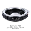 K&F Concept M42271 Pentax K Lenses to Minolta A / Sony A Camera Body Lens Mount Adapter