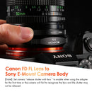 K&F Concept M13105 Canon FD/FL Lens to Sony E Camera Body Lens Adapter (Orange)(FD-E)