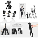 K&F Concept  58" Compact Tripod with 3-Way Pan Tilt Head (Black)