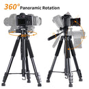 K&F Concept 69.7" Portable Compact Tripod with Phone/Pad Mount (Black)